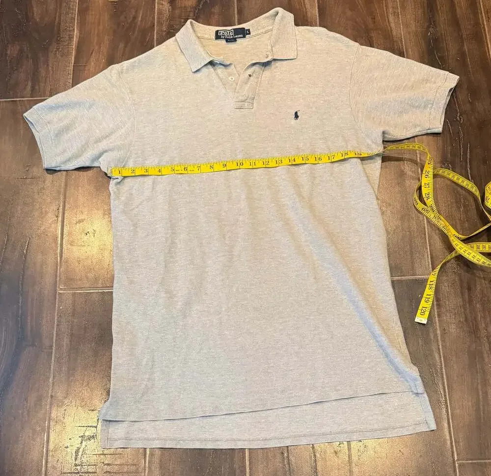 Vintage Polo by Ralph Lauren Men's Gray Short Sleeve 100% Cotton Polo